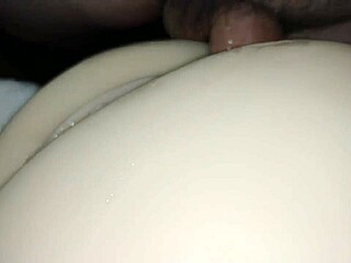 Look at that cock thrusting into her snowy white ass up close