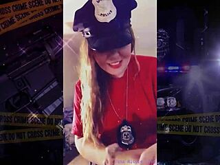 trying on my police costume for roleplay