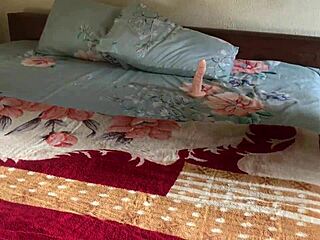 in this homemade fantasy, a curvy fat babe plays with dildos on her big ass