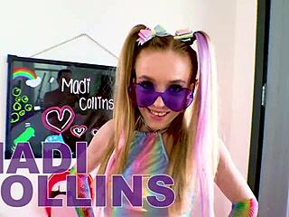 madi collins swallows huge cock pov load