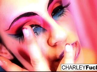 Charley, the nude babe, teases with her big tits and ass