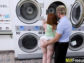 Freeuse milf threesome in the laundromat with Summer Hart and Aria Valencia.