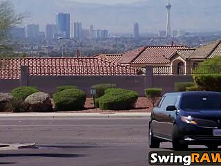 Bodybuilder Brunette at Playboy Mansion Sex Show