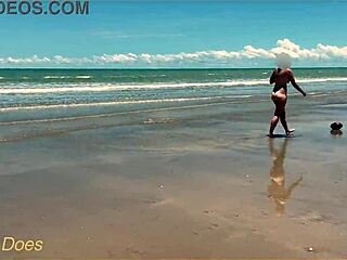 my wife flashes boobs while playing nude football on the beach
