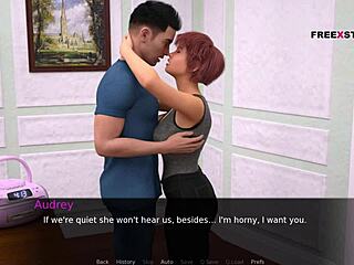 28 - dusklight manor - audrey and john having sex on table in one room while others are in another room