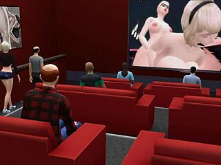 Schüchterne Frau wird mit Fremden im Pornokino geteilt - Teil 1 - Ddsims!