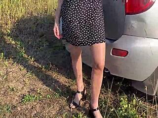 foot fetish fun in nature with sexy teen legs.