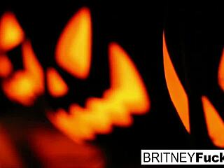 two stunning blondes share a halloween scare together