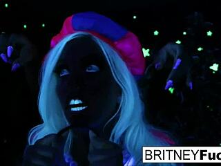 two stunning blondes share a halloween scare together