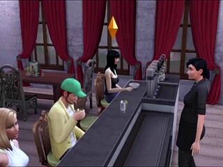 Watch Ravensnake Juice Lick and Dive into Muff at Bar!