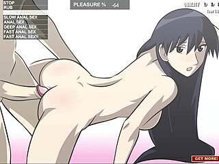 Characters engage in doggy style sex with anal and cum