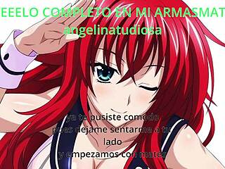 Your study companion Rias Gremory gives jerk off instructions