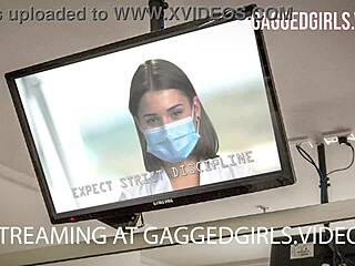 rachel adams undergoes tape gag therapy with intense bondage and choking