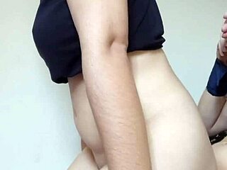 Amateur teen with glasses gives deepthroat blowjob in office