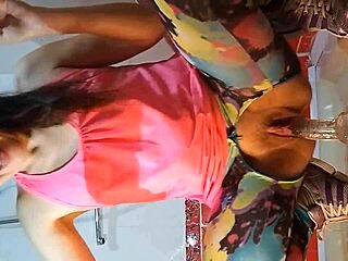 Pee and Dildo Play in Gym Shower