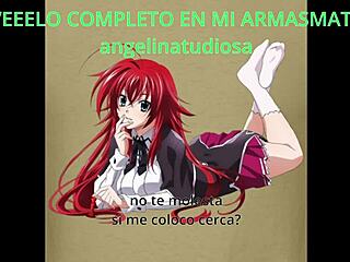 Your study companion Rias Gremory gives jerk off instructions