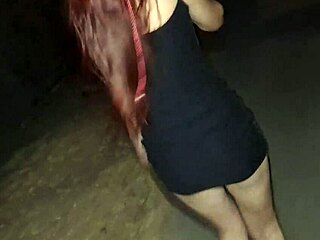 fanny shows her ass without panties in public on the street