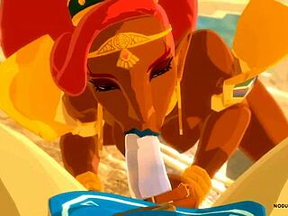 Link gets fucked by Urbosa in a steamy Zelda-themed hentai video