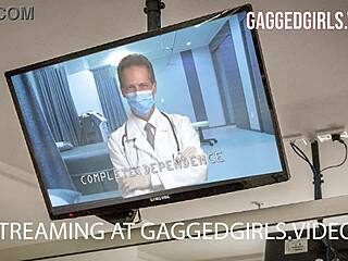 rachel adams undergoes tape gag therapy with intense bondage and choking