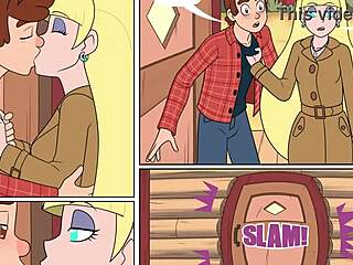 Blonde Anime Threesome with Big Tits and Cum Swallow