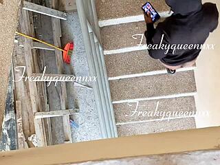 Caught my tenant masturbating on camera, so I demanded he fuck me or I'd report him