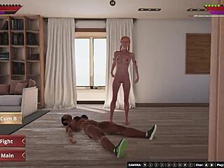 Judith Battles Dela in Naked 3D Wrestling! Intense Lesbian Licking and Tribbing Action.