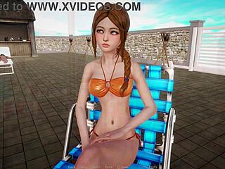 Anime Hottie Fucks Big Cock In Public Game