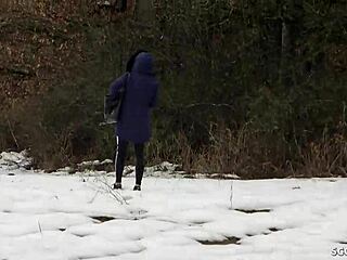 Risky Attempt Worked - German Teen Sucks Stranger's Monster Cock