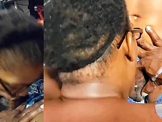 ebony housewife sucks and foot fucks big black cock