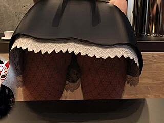 Kate Bent Over In Maid Cosplay!