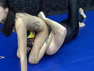 Skinny brunette alyssa bounty dominates opponent with facesitting after chess