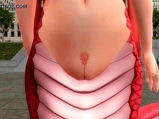 Monster Musume slangmeisje Miia showt strakke kut in wilde buitenscène