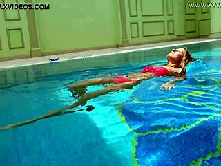 tiffany tatum enjoys a shower by the pool in bikini