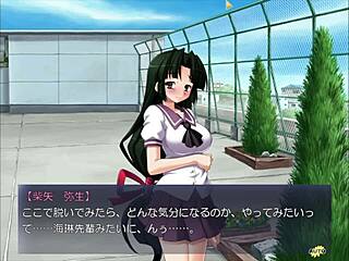 exposing pleasure with yayoi shibaya's classy daughter in public