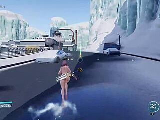 Haru plays naked in snow realm dangerous road