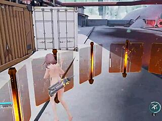 Haru plays naked in snow realm dangerous road