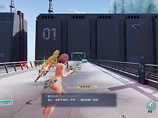 Haru plays naked in snow realm dangerous road