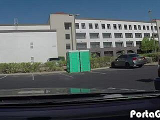 I, the chubby blonde, work up a sweat sucking seven dicks outdoors