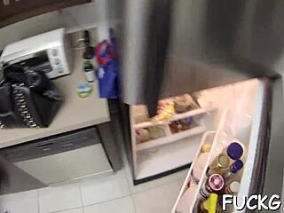 young girl rides on hidden camera, exploring new sensations