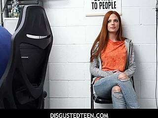 Hot teen 18+ shoplifter scarlett mae gets fucked by pervy loss prevention officer after stealing tv in office