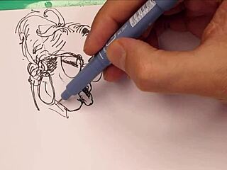 Porn Artist Sketches Sexy Girls at Work Fast