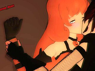 ruby and penny kiss and get distracted in costumes before anime party