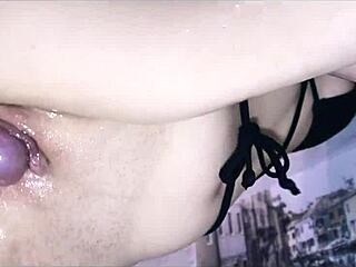 The Russian milf groans with dirty talk during orgasm.