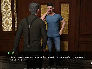 I ride the cute redhead's ripped clothes while gripping her strong cock in this anime hentai scene.