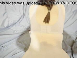 Horny glasses girl gives blowjob to amateur