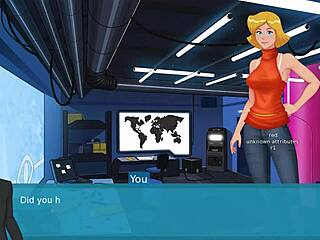 Redhead MILF's spying mission in anime porn game