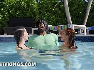 James Angel discovers Kira Perez and Fiona Frost indulging in poolside antics - featured on Reality Kings