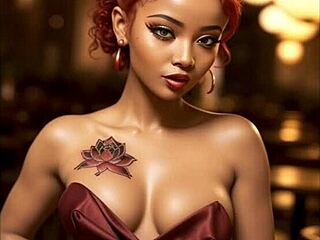 Amina, sexy Nigerian 18-year-old maid, rides hard in doggystyle