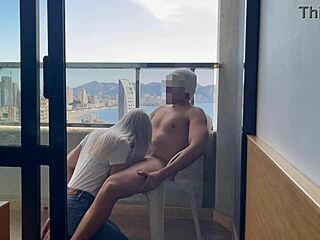 Hotel secretary helps me cum with surprise blowjob