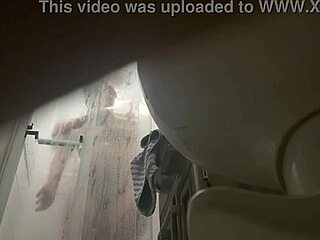 Steamy shower with a seductive wife in an RV